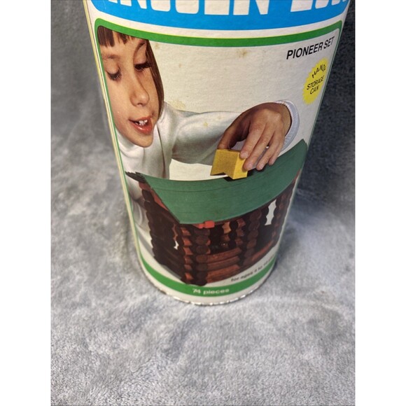 Lincoln Logs‎ Vintage 74 Piece Original Container With Extra Pieces - Picture 9 of 11